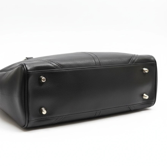 COACH Vintage Hampton Black Leather Satchel with Silver Accents - Picture 7 of 8